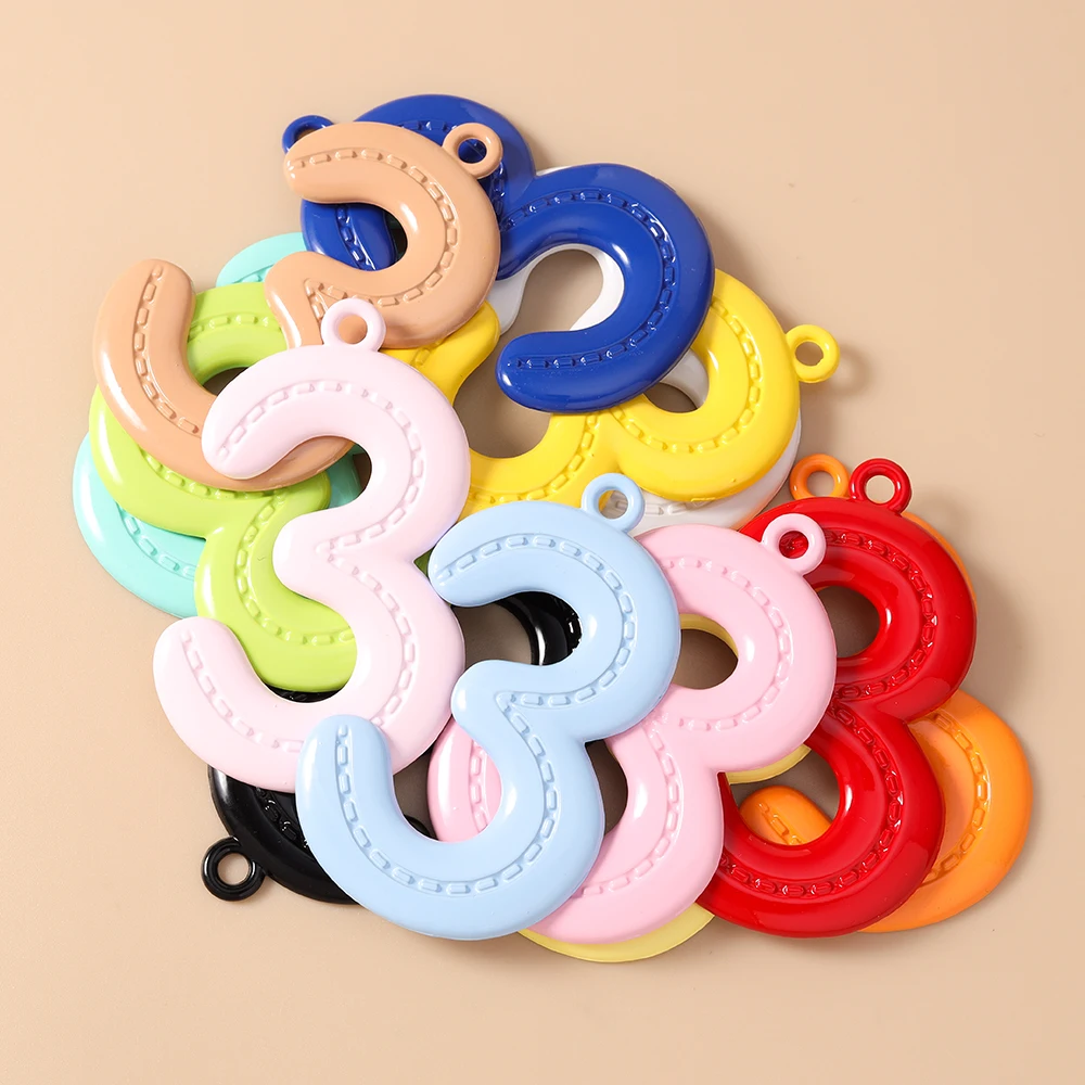 Tusember 5 Stück 51mm Niedliche Metall-Emaille 26 A-Z Alphabet Buchstaben Charms Anhänger für Schmuckherstellung Ohrringe Halsketten DIY Bastelarbeiten – Detail 7