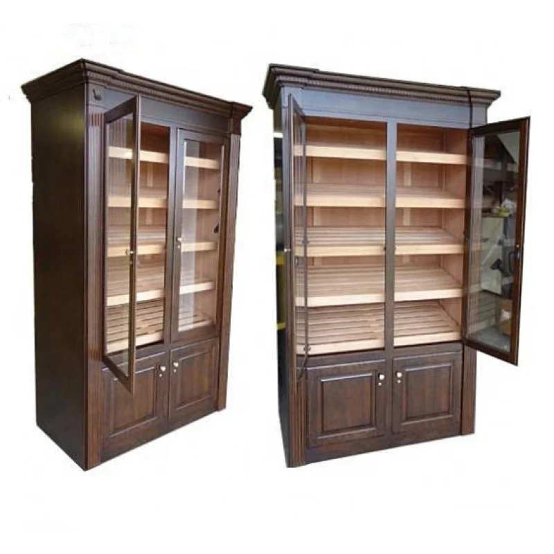 

custom.High Quality Smoke Shop Display Cabinet Cigar Cabinet Spanish Cedar Wood Humidors with Humidifier