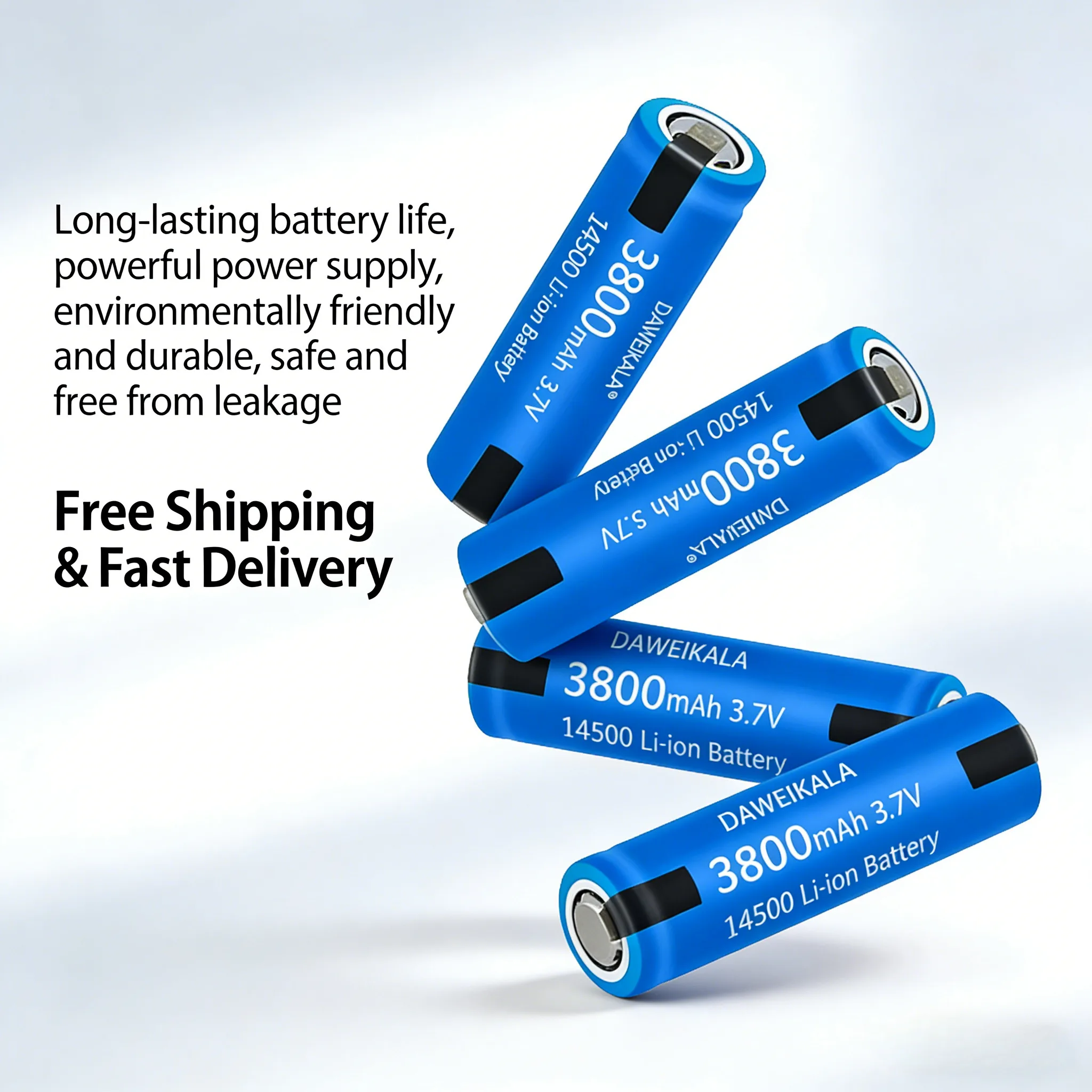 

14500 3.7V Li-ion Rechargeable AA Battery 3800mAh with Solder Nickel Tabs for Shaver Electric Toothbrush Barber Replacement