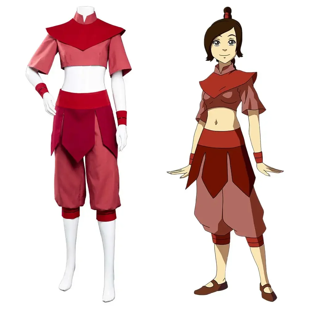 آخر زي تنكري Airbender Ty Lee ، ملابس أنيمي ، حفلة هالوين ، ملابس كرنفال ، أزياء ، طقم توب وسروال