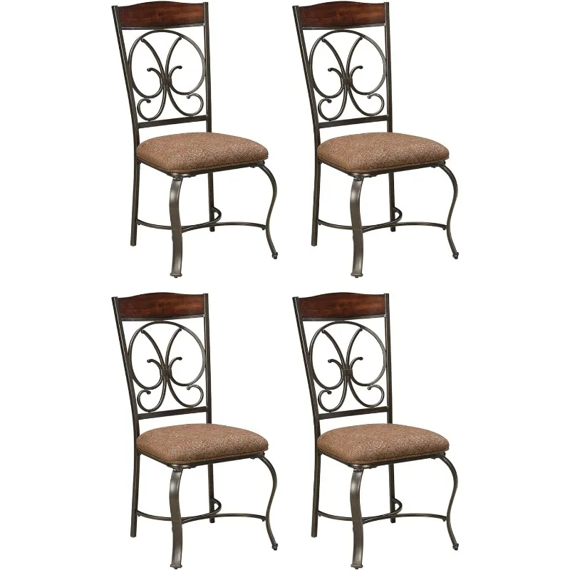 

Glambrey Old World Dining Chair with Cushion, 4 Count,, Brown