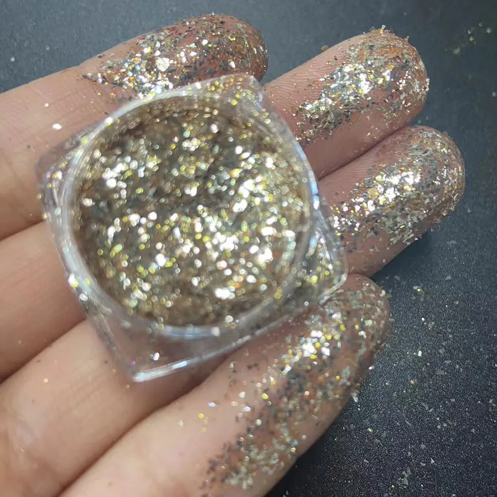 New Arrived Silver Flakes Gold Powder Mix Sparkle Glitter For Body Face Eye Nail Hair Makeup Set Party Festival Resin Tumblers