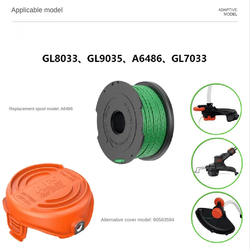 

ABWP-4Pcs Suitable For BLACK+DECKER Mower Lawn Mower Parts A6486/90583594 Replacement Spool Cover