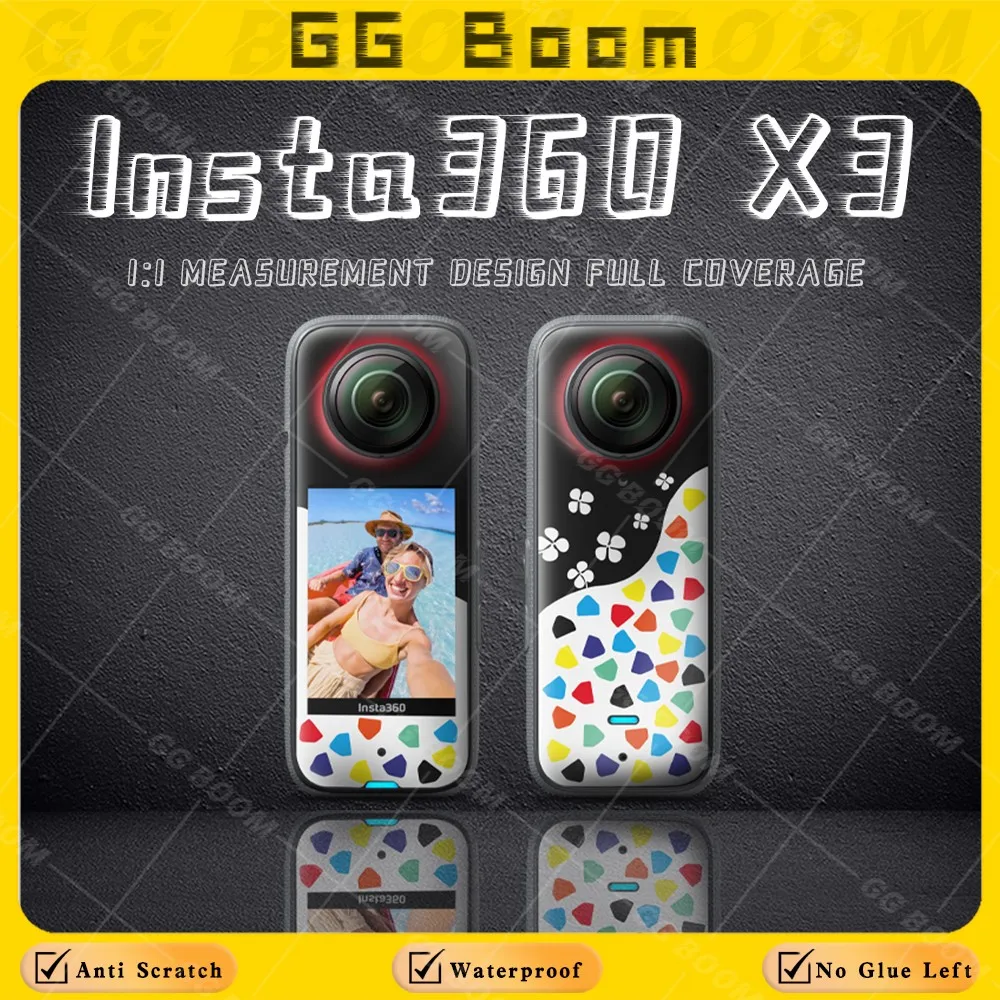 Panoramic Action Camera Accessorie Sticker Protection Films Colorful PVC Decals Waterproof For Insta 360 One X3 insta 360 x3