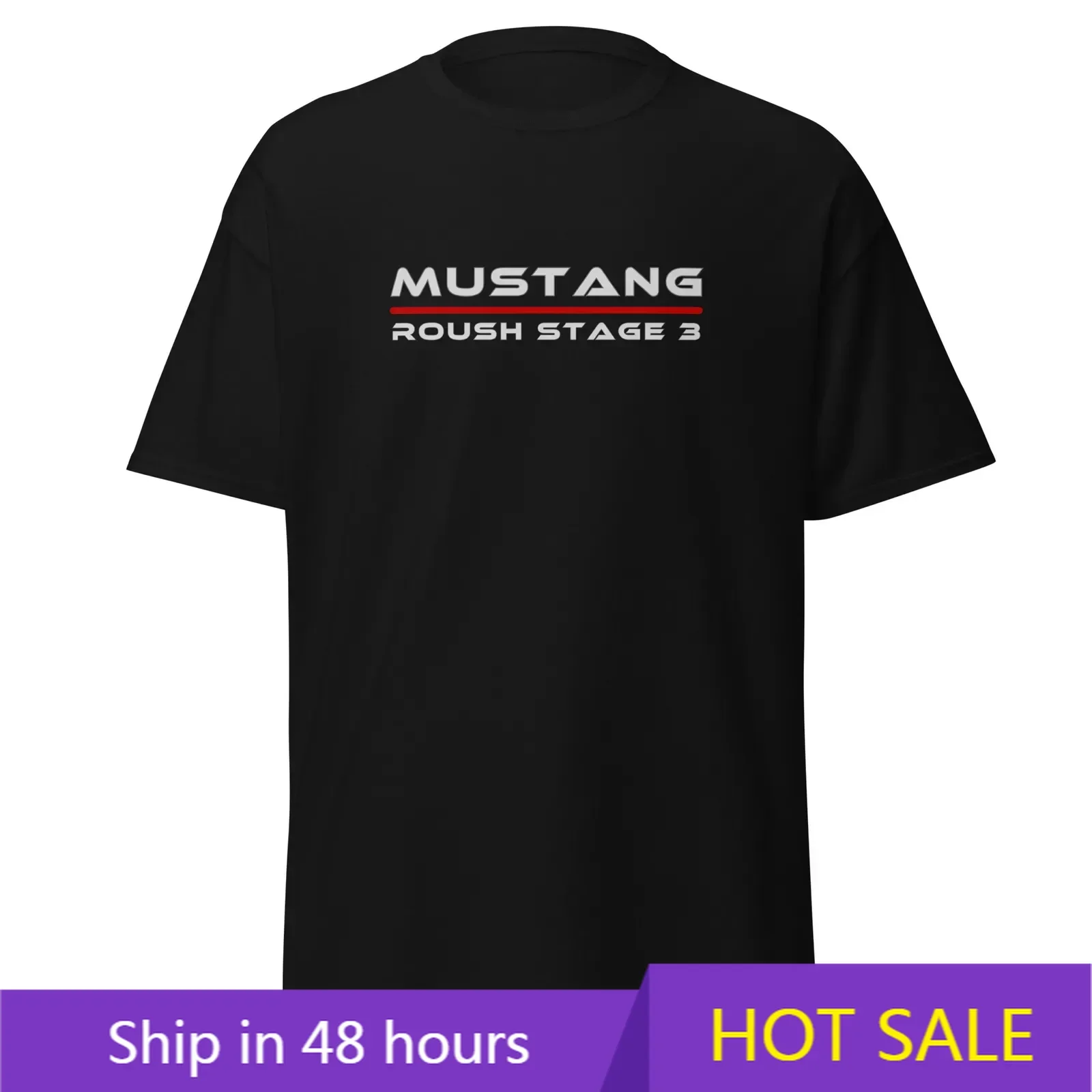 

2025 Men T Shirt Casual Ford Mustang Roush Stage 3 Car Enthusiast T-shirt Graphic Summer Short Sleeve 100% Cotton S-3XL Cool Tee