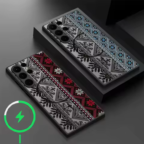 Vintage European Style Phone Case For Samsung Galaxy S23 S24 S25 Ultra S22 S21 S20 Plus FE Magnetic For Magsafe Wireless Cover