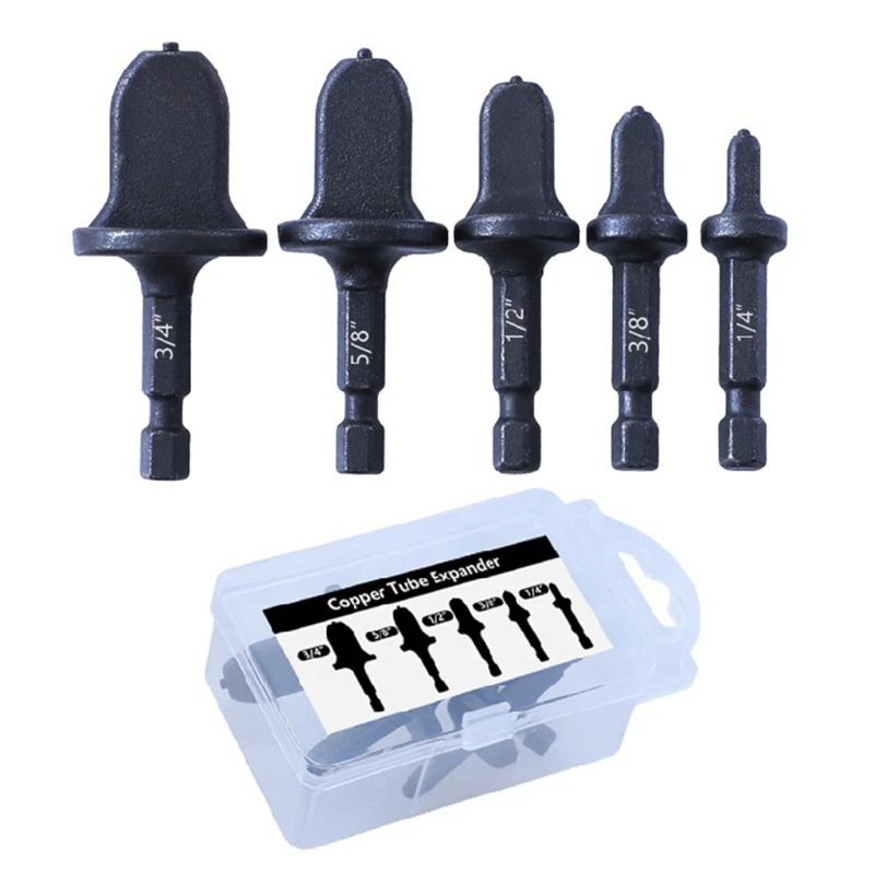 

5Pcs Strong Swaging Tool Pipe Expander Drill Electric Repair Support Black Dropship