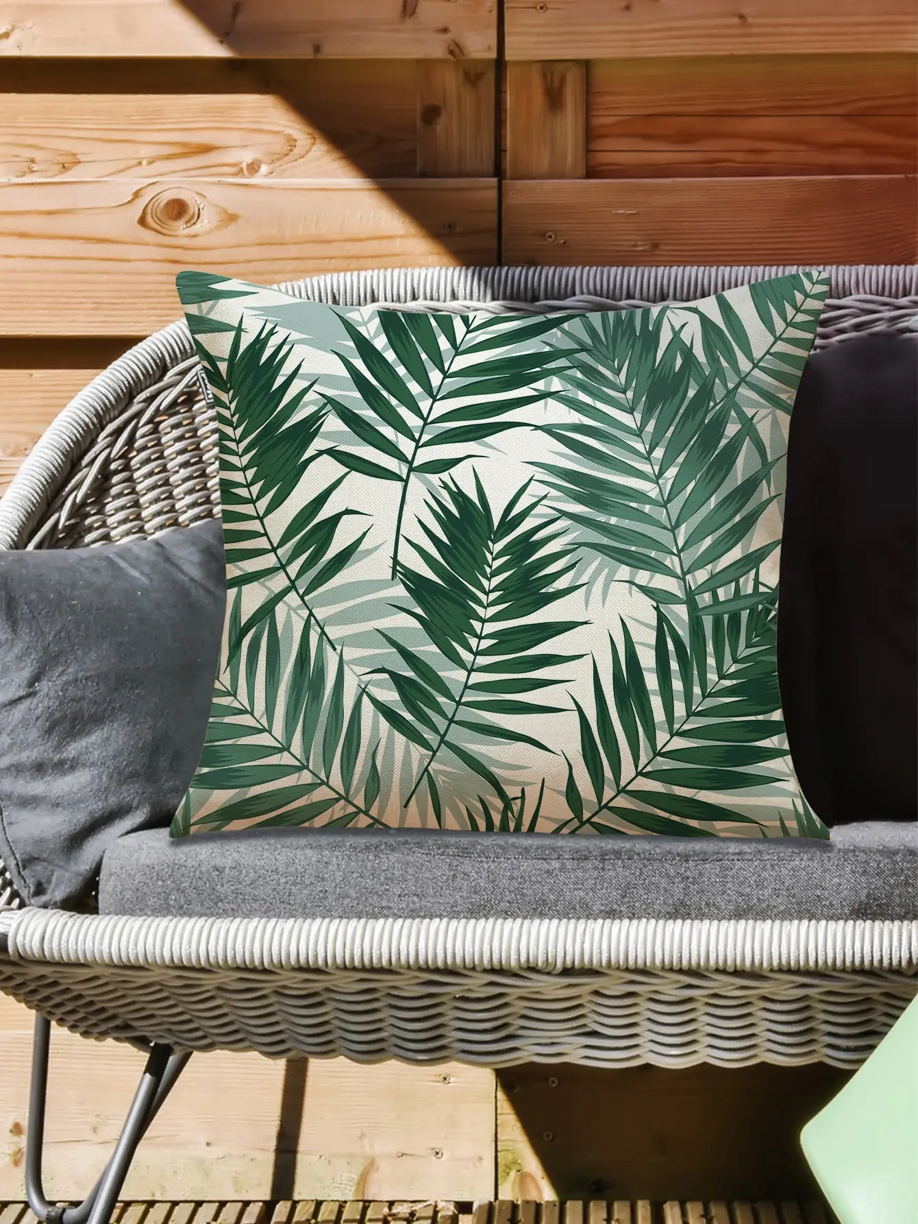 1 PC Leaf Pattern Cushion Cover, No Filling, Modern Fabric Single Linen Decorative Outdoor Throw Pillow Cover