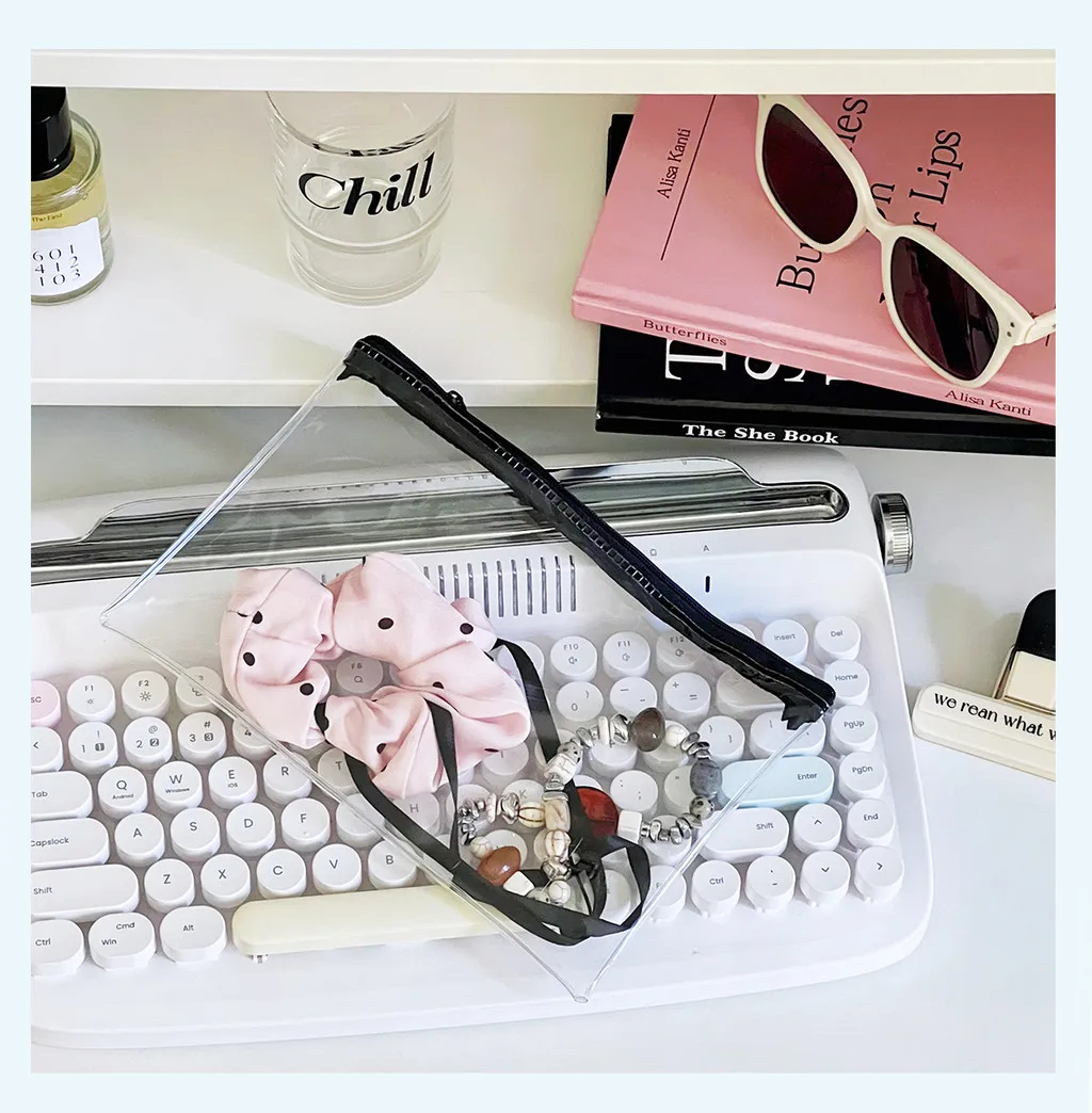 

1/3pcs PVC Transparent Waterproof Mesh Zipper File Bag Mesh Zipper Archive Bag Storage Office Supplies Household Storage Bag