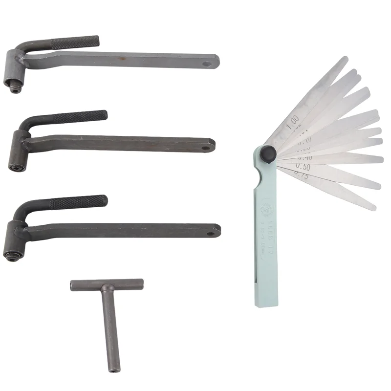 A15F-универсальный инструмент для регулировки клапана двигателя мотоцикла, винт для клапана, ключ 8 мм, 9 мм, 10 мм, Т-образный гаечный ключ, щуп 0,1-2 мм