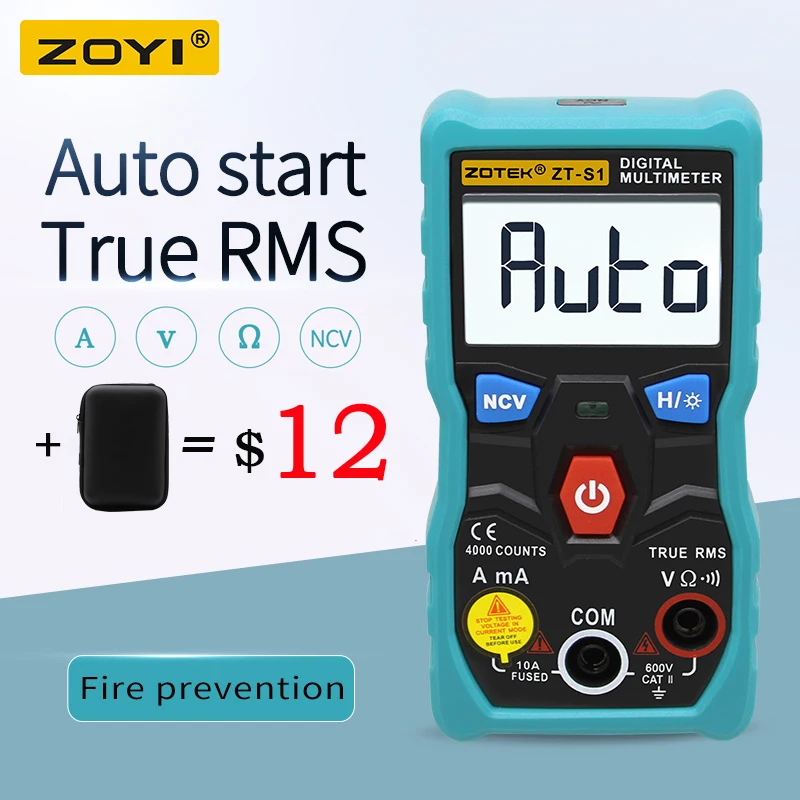 ZOYI-ZT-S1 Digital Multímetro Tester, Autoranging True RMS, Automotriz Mmultimetro com NCV LCD Backlight e Lanterna, como RM403B