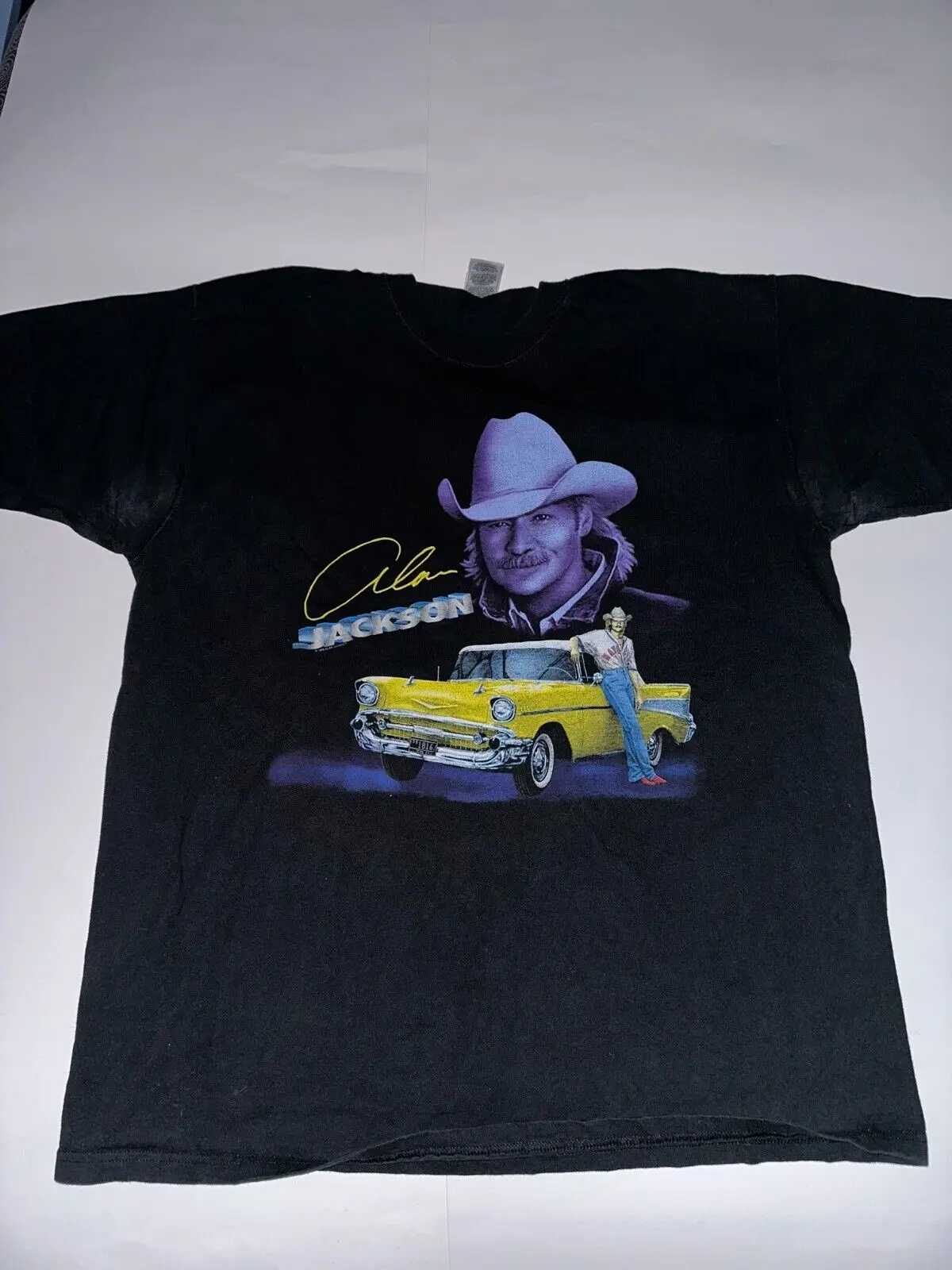 Винтажная черная рубашка Алан Джексон Тур AJ популярная рубашка для кантри музыки Размер XL 1996