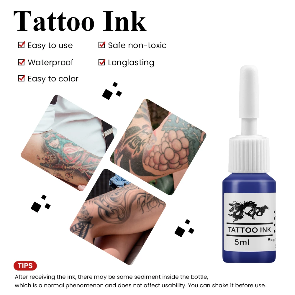 Phoenixy-pigmentos de tinta para tatuaje, 6 colores, suministros de pintura para maquillaje permanente, tinta de arte corporal para tatuaje, tinta