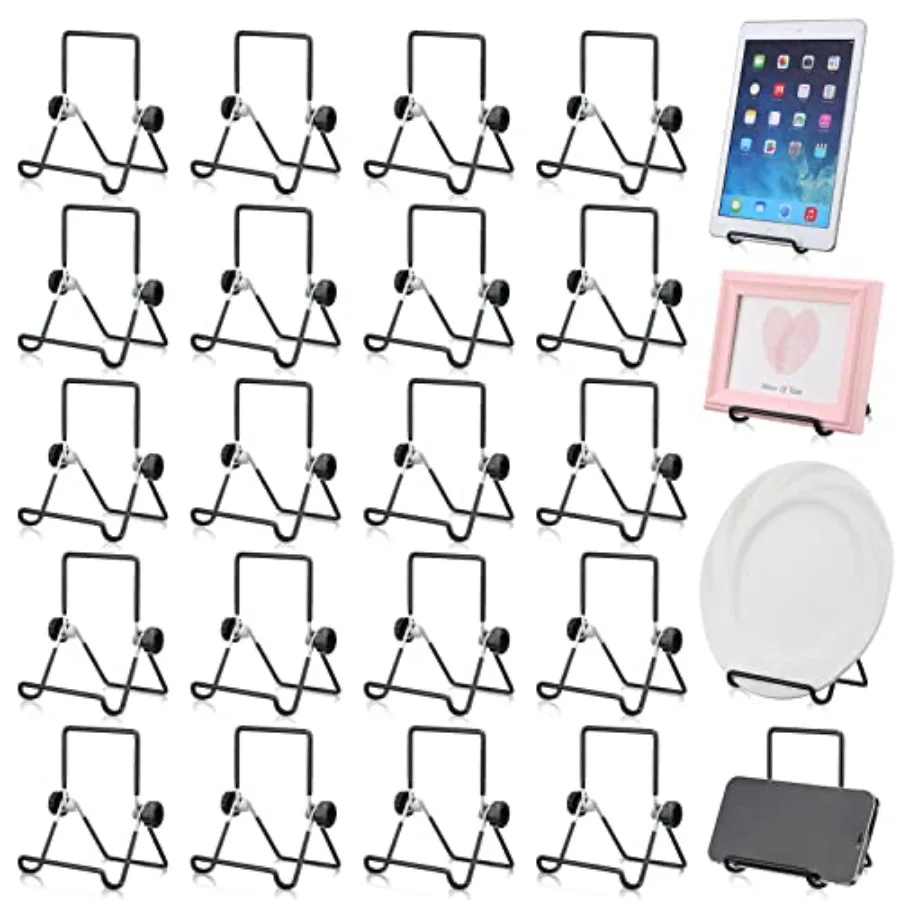

36 Pack Adjustable Display Stand Bulk 5.1 Inch Black Metal Foldable Plate Stand Picture Book Easel Holders for Display Photo Ar