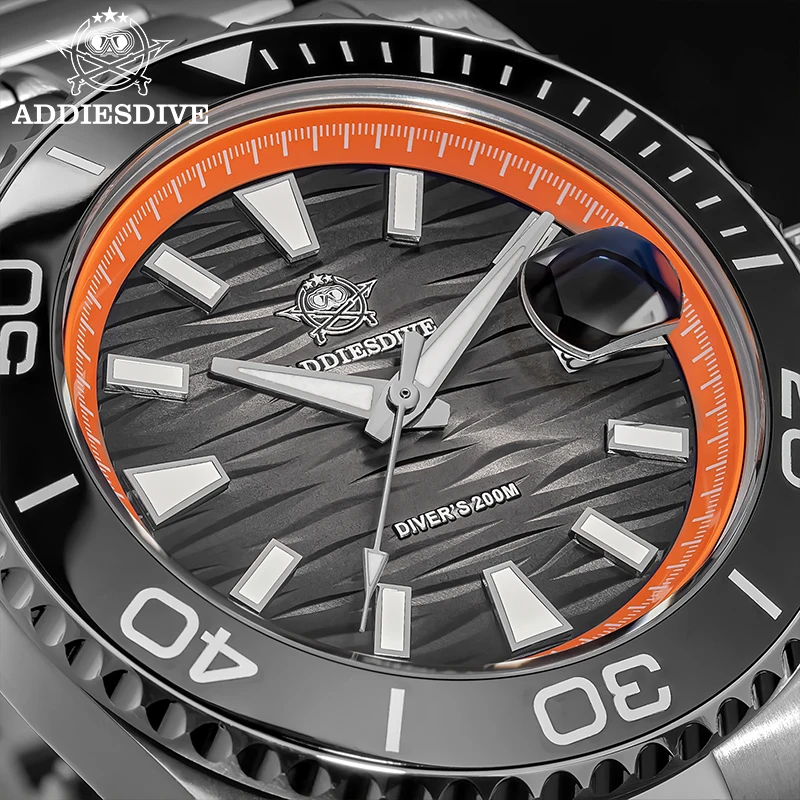 ADDIESDIVE New Fashion Men's Watches Quartz 41mm AR Coated Glass Ceramic Bezel Luminous 200m Diving Watches Relojes AD2514