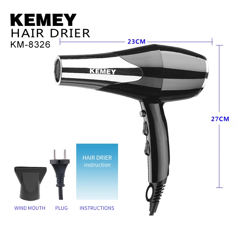 

KEMEY KM-8326 High Quality Automatic Constant Temperature High Power Negative Oxygen Ion Hair Dryer