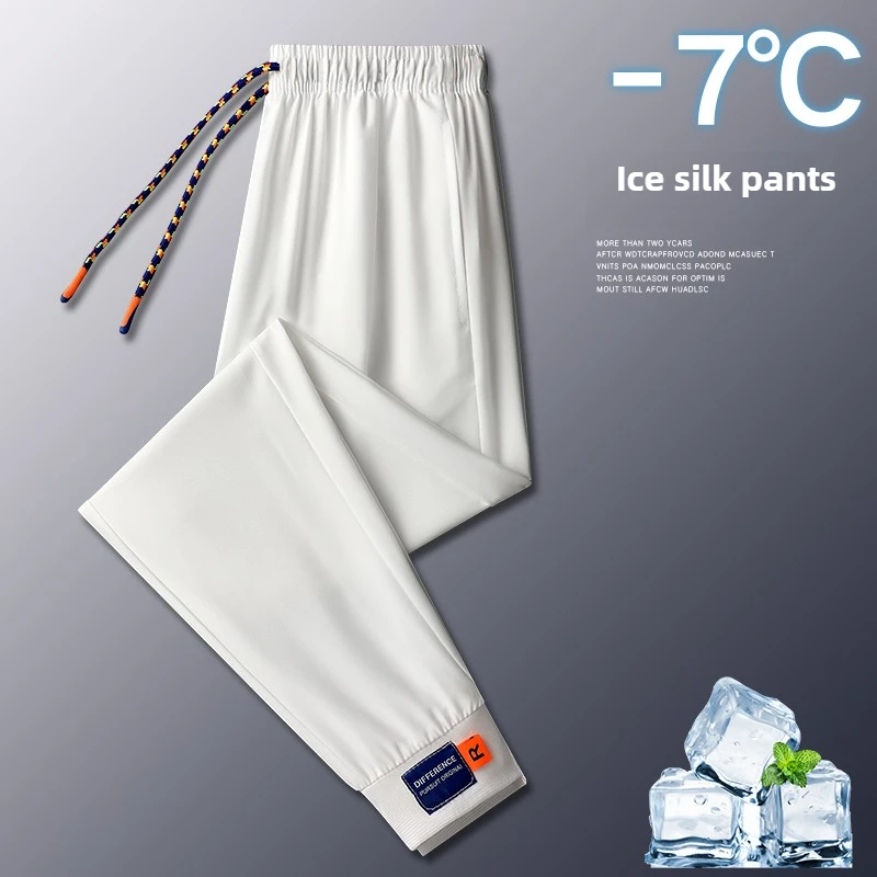 Men's Clothing Spring Summer New Casual Pants Men's Loose Fit Sweatpants Gym Ice Silk Pants ropa hombre pantalones hombre