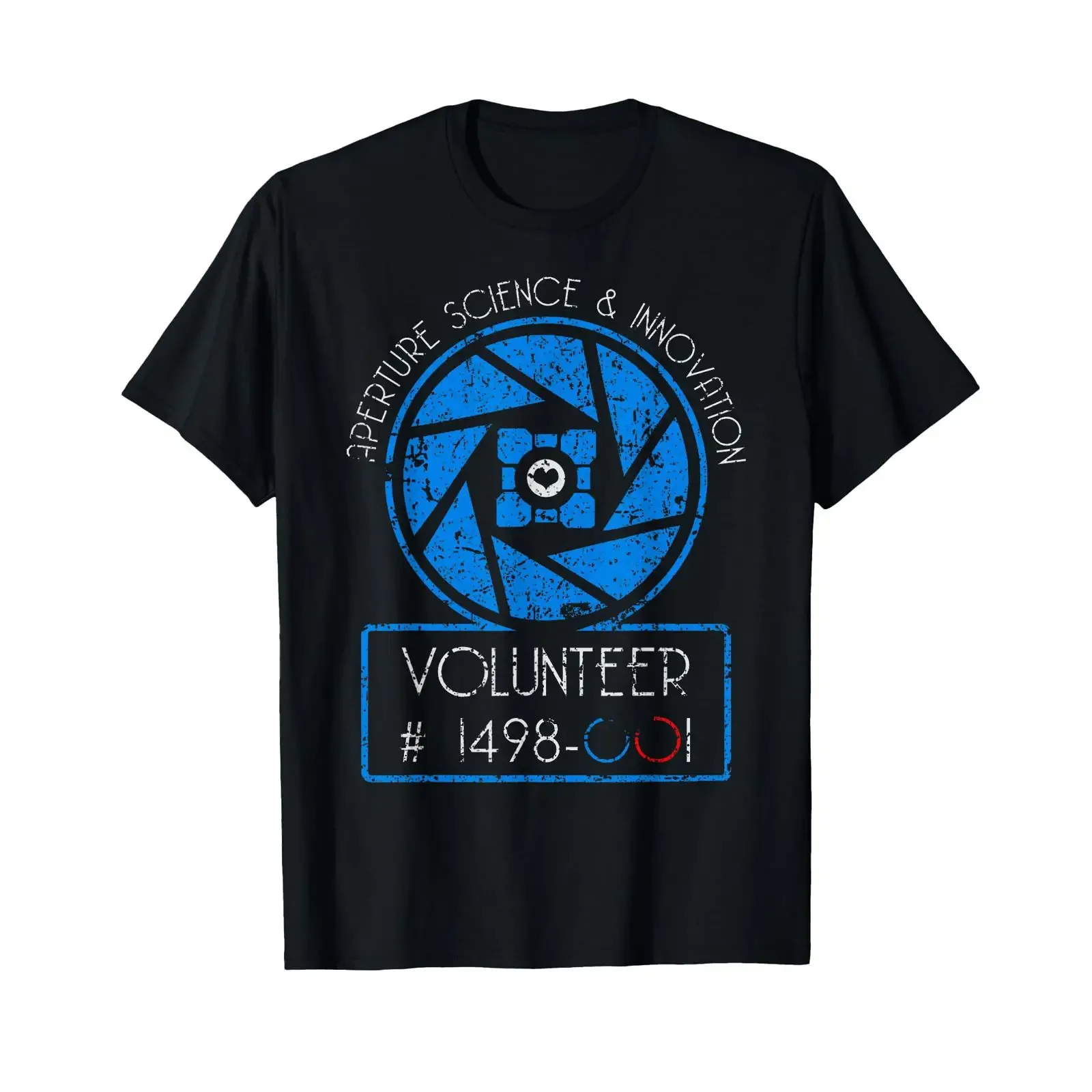 Camiseta Vintage Aperture Science Volunteer para hombre, estilo streetwear, lavada, para uso diario, elástica, unisex, a la moda