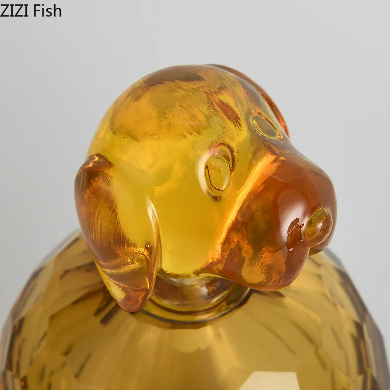 Puppy Decorative Perfume Bottle Amber Color Glass Jar Aromatherapy Essential Oil Containers Creative Fragrance Scent Bottle