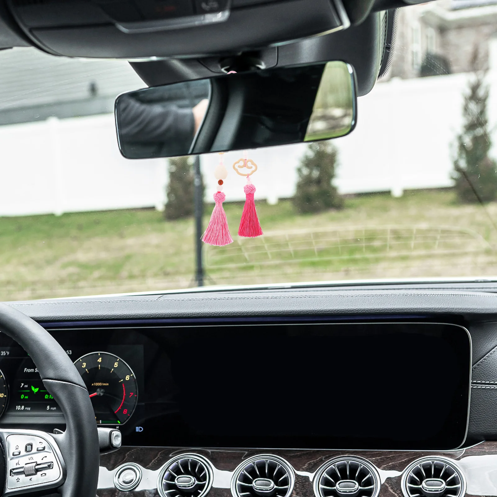 

Car Pendant naments Rear View Mirror Accessories Elegant Design Auspicious Symbolism Durable Quality Glass Charms Car Truck