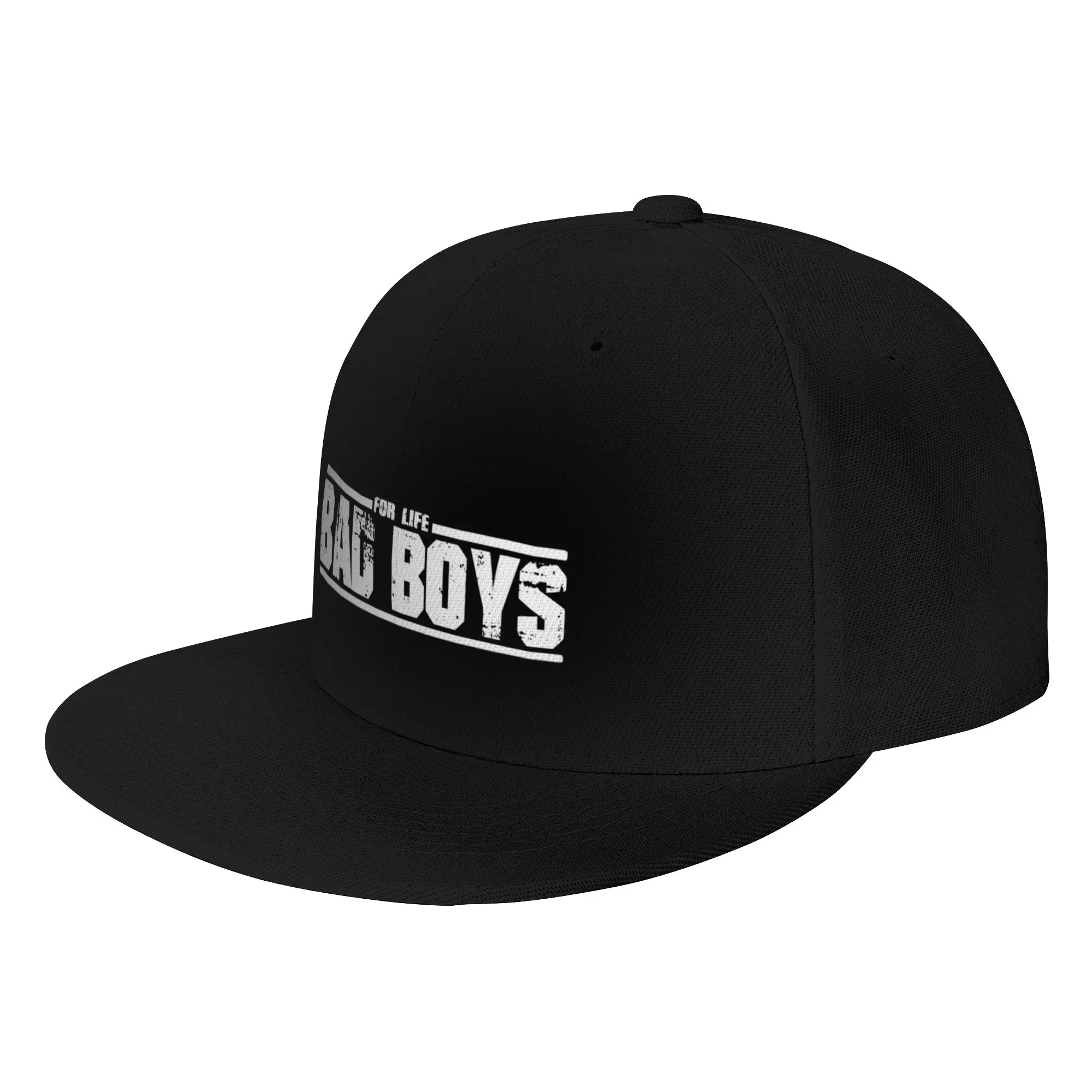 Fashion Bad Boys For Live - White Logo Flat Brim Sun Hat  Sports And Fitness Golf Hat Man