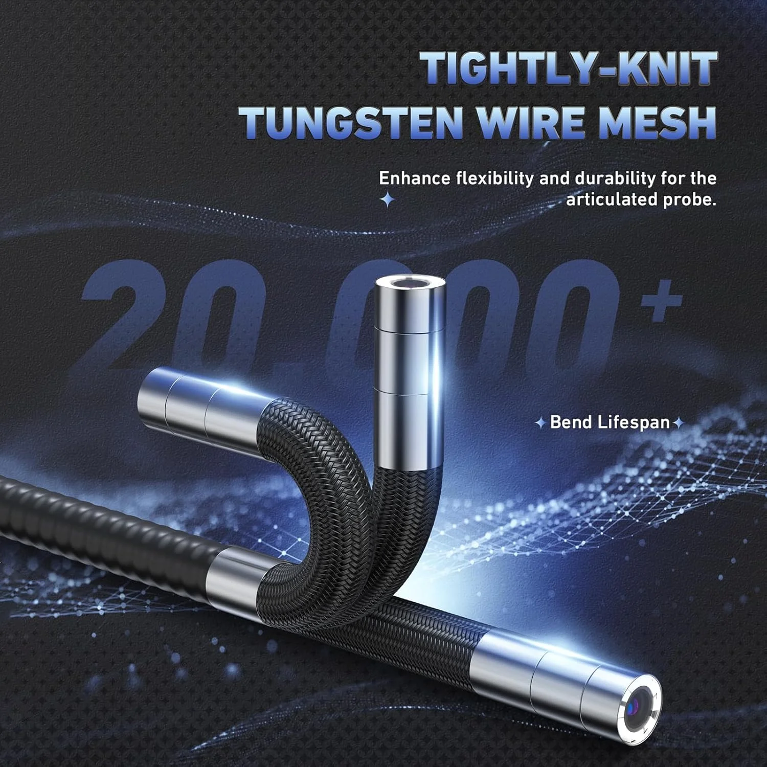 استنزاف أنابيب الصرف الصحي قناة السيارات مفصلية بوروسكوب المنظار كاميرا التفتيش للسيارات 3.9 مللي متر 360 1080p