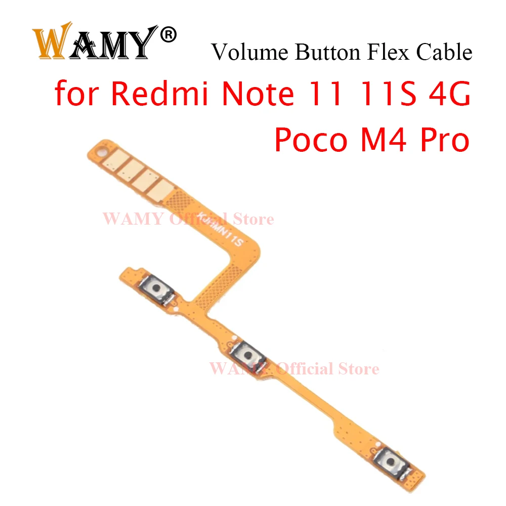 WAMY New Power On Off Volume Switch Button Key Flex Cable for Xiaomi Redmi Note 11 11S 4G Poco M4 Pro