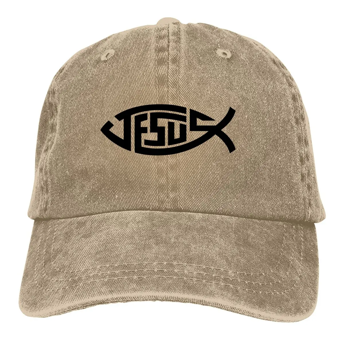 Jesus Fish Ichthys Symbol Baseball Caps Peaked Cap Jesus Christ Sun Shade Hats for Men