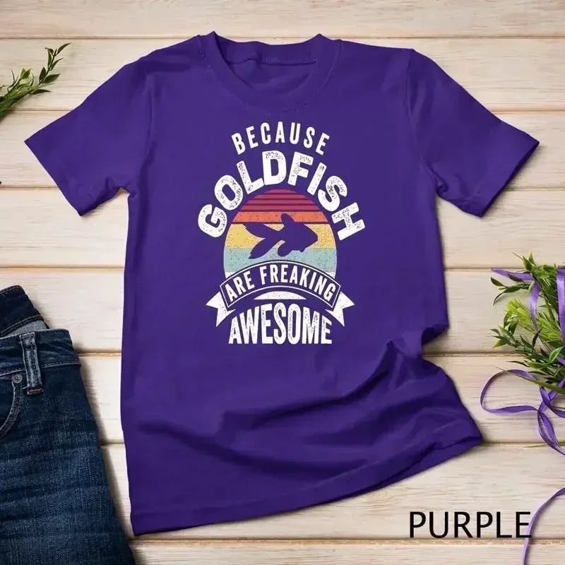 Retro Because Goldfish Are Freaking Awesome Funny Goldfish Unisex T shirt