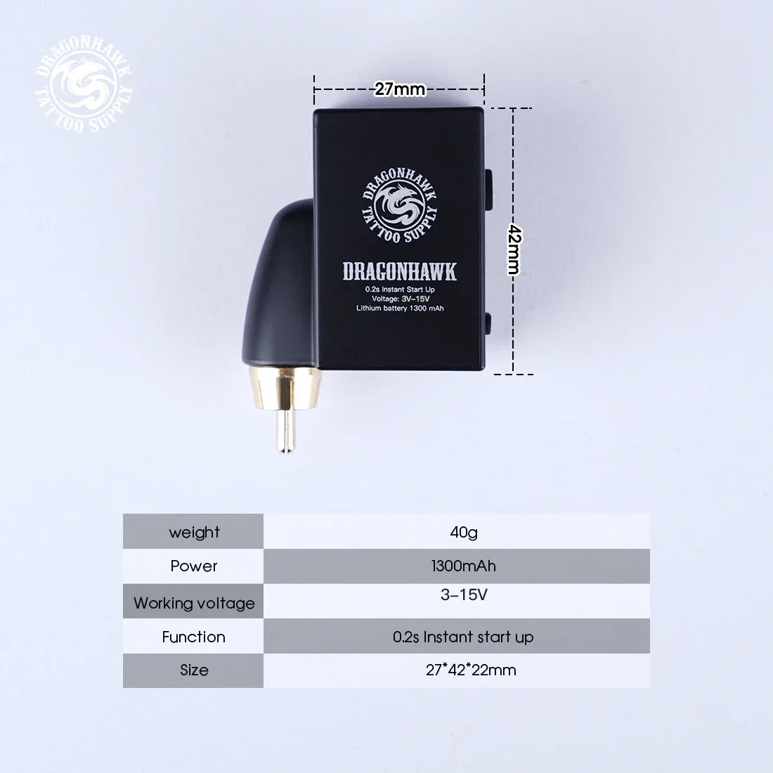 New Dragonhawk LCD Mini Wireless Battery For Tattoo Pen Machine RCA Cord Permanent Makeup Power Supply Supplies Accessories