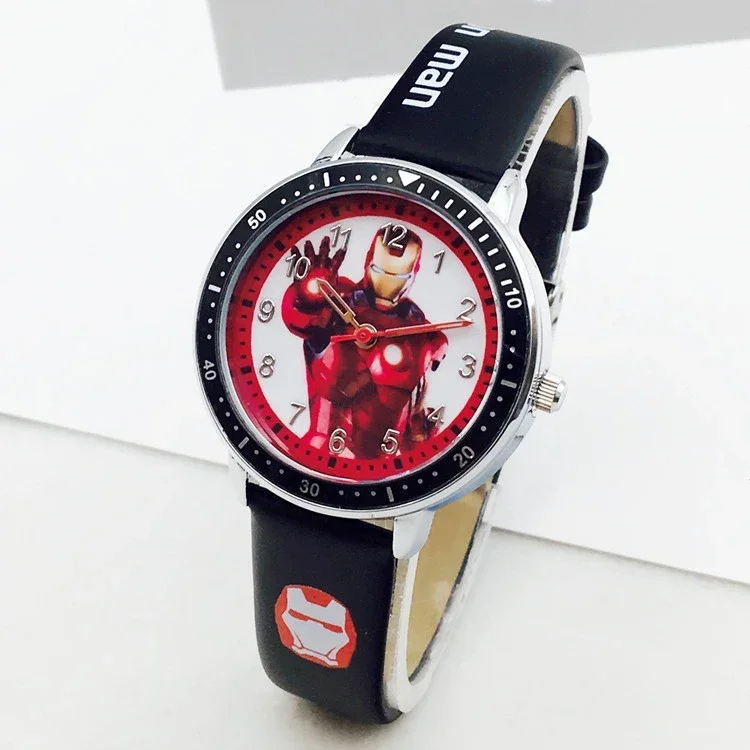 MINISO Disney Spider Man Children\'s Watch Iron Man Hulk Cartoon Quartz Watch Student Waterproof Quartz Watch festival Gift Toy