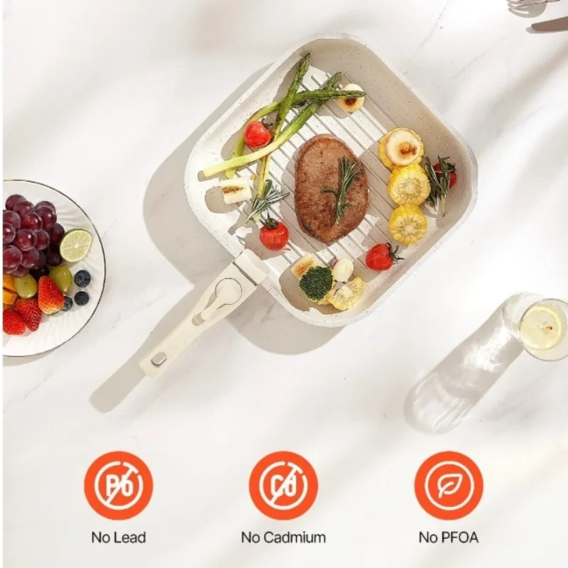 

17 Piece Granite Nonstick Pots and Pans Set Induction Compatible White Kitchen Cookware Set