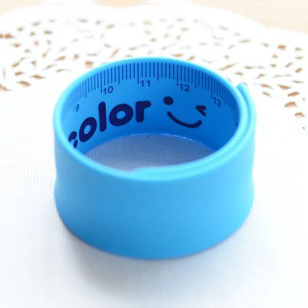 

4pcs 180Mm Flexible Silicone Ruler Bracelet Foldable Measure Tool For Kids Classroom Gift Multiple Colors Self-Slap Wristband