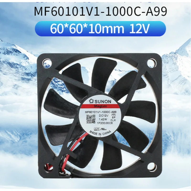 S+    SUNON MF60101V1-1000C-A99 6cm 12V 1.42W 6010 Ultra-thin Magnetic Levitation Fan