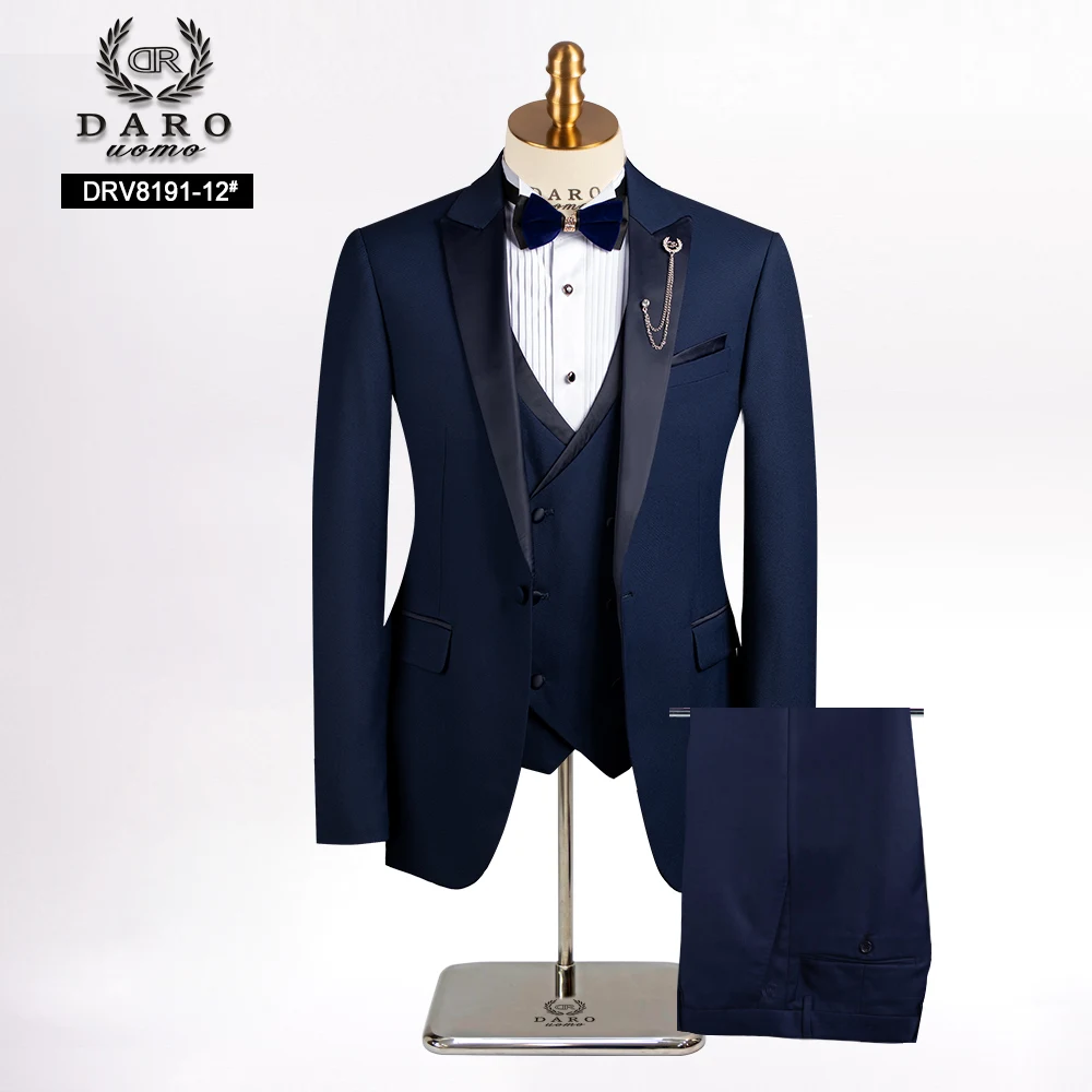 Mens suits Wave point Three Pieces Men Dress Suits Casual Commuter office business suits For Wedding(Blazer+Vest+Pants)DRV8191