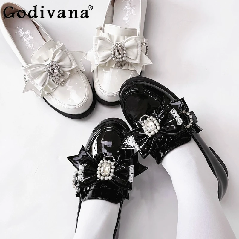 

Japanese Mine Mass-Produced Lolita Low Heel Pumps New Girls JK Mary Jane Shoes Spring and Autumn Women Sweet Cute Leather Shoes