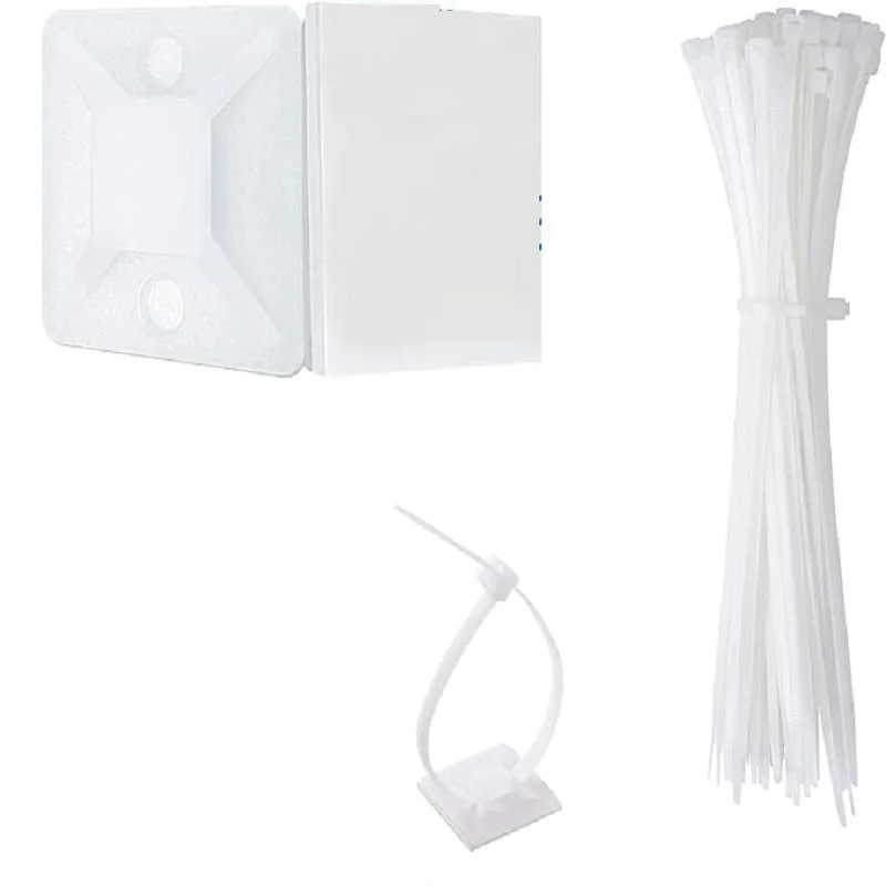 160 stks Zip Tie Mounts Zelfklevende Backing Kabel Organizer Management Clips Muurankers voor Veilige Draad Holding Licht fixatie
