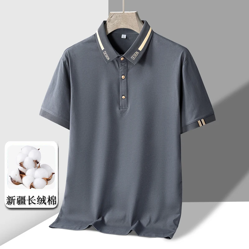 Flash Shipping Summer New Men's Pure Shirt Ice Porcelain Cotton High Quality Short Sleeved POLO Two Open Label Essential Style