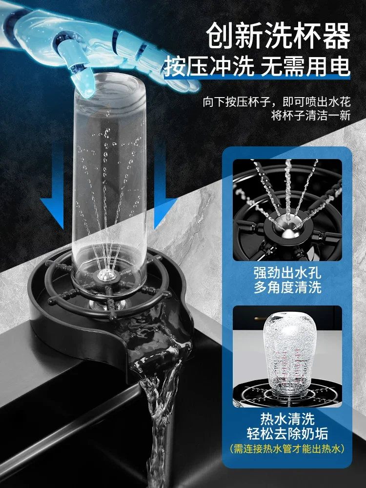 Lavello Lavabo per verdure Rubinetto a cascata Grande vasca per pulire tazze per lavello singolo