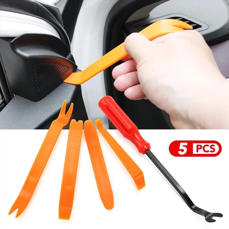 

QIANBAI 5pcs Car Disassembly Tool Plastic Pry Bar Car Installation Panel Disassembly Navigation Central Control Interior Buckle