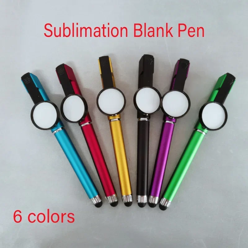 

50/100 Pcs Sublimation Print Blank Ballpoint Pen Custom Logo Image Printe Phone Holder Advertisement Screen Touch Pen