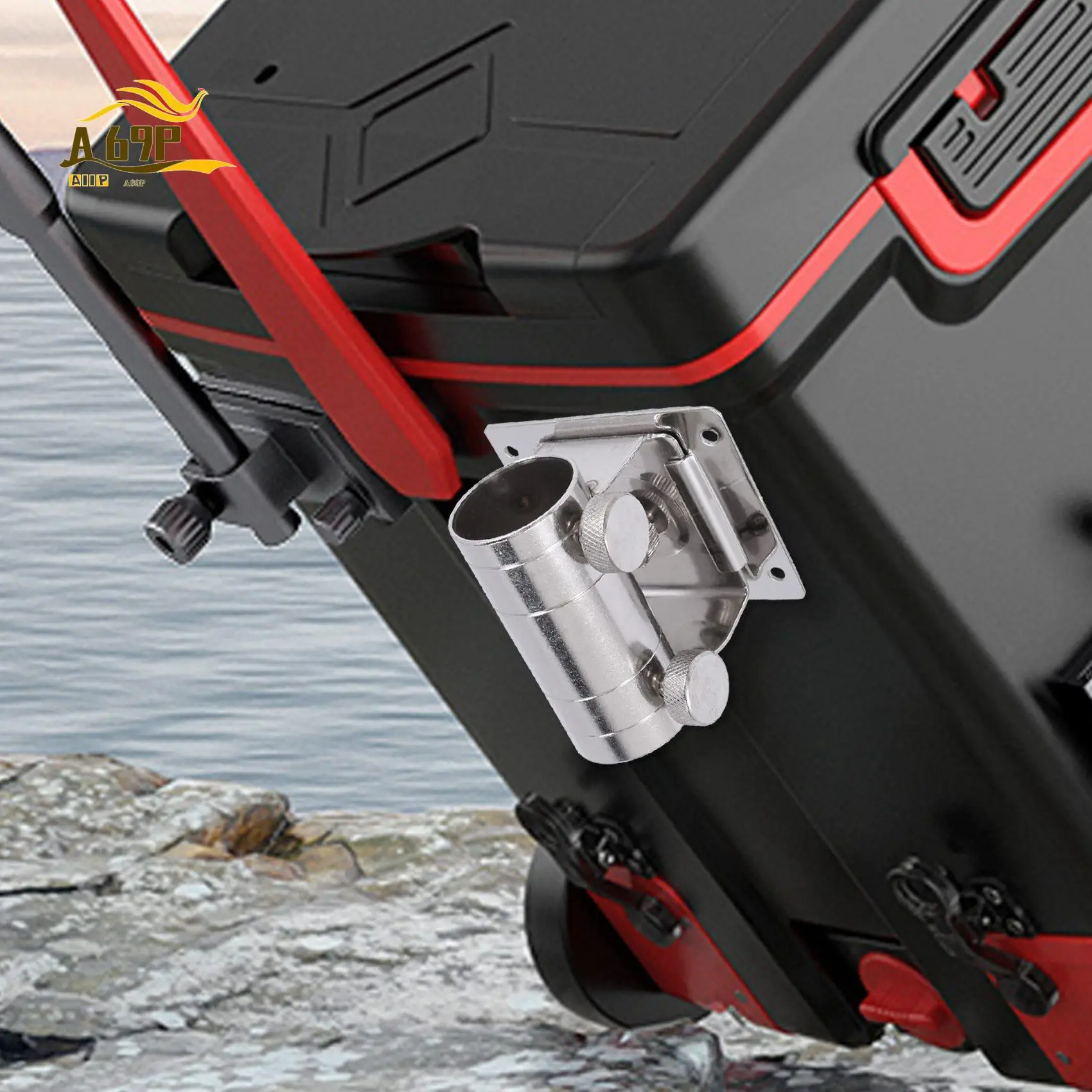 

A69P-Parasol Balcony Bracket Stainless Steel Fishing Case Adjustable Umbrella Stand Wall Mounted Fishing Box Umbrella Holder