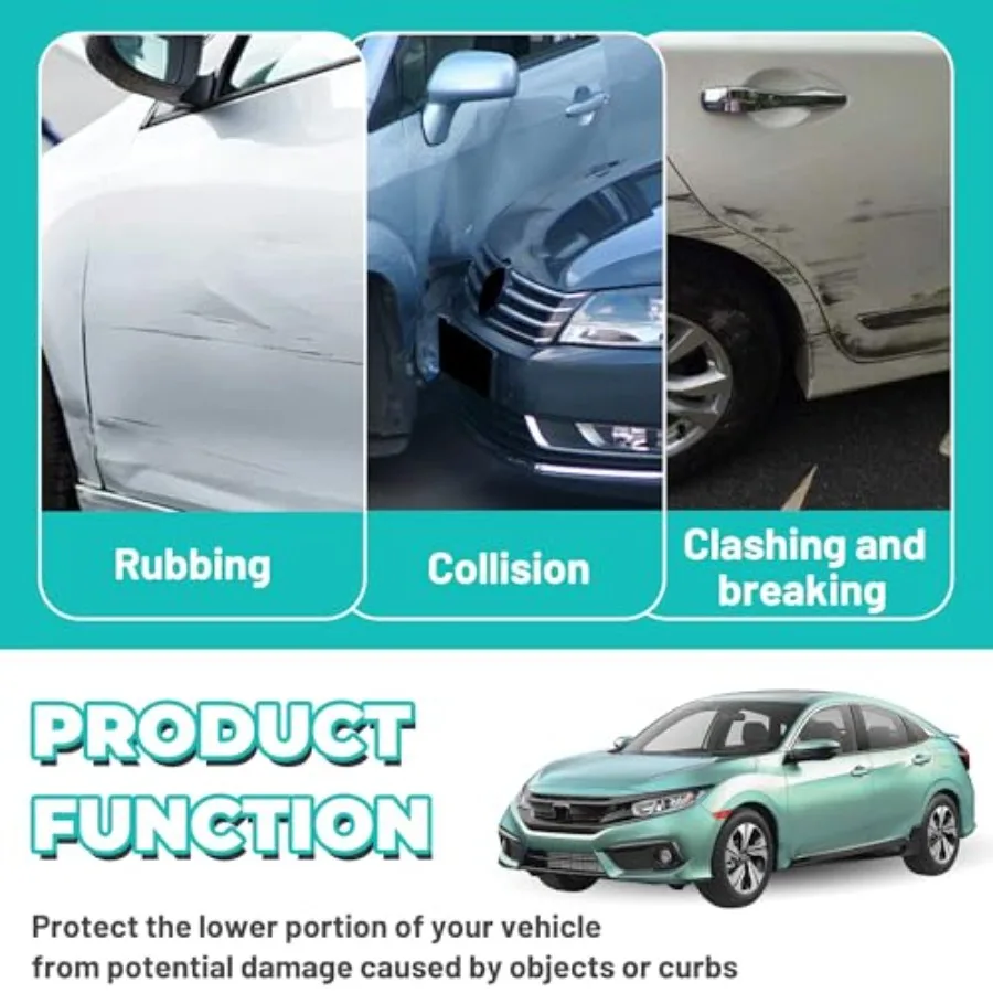 KUAFU Side Skirt Extension Replacement for 2016-2021 Honda Civic 4 Door Sedan Including Si Model Type-R Style Bottom Side Line