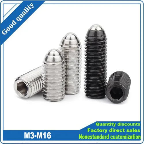 Imagen 2 del producto M3 M4 M5 M6 M8 M10 M12 M16 negro 12,9 Gradu 304 Acero inoxidable Hex Socket resorte bola émbolo Grub sin cabeza perno punta tornillo de fijación