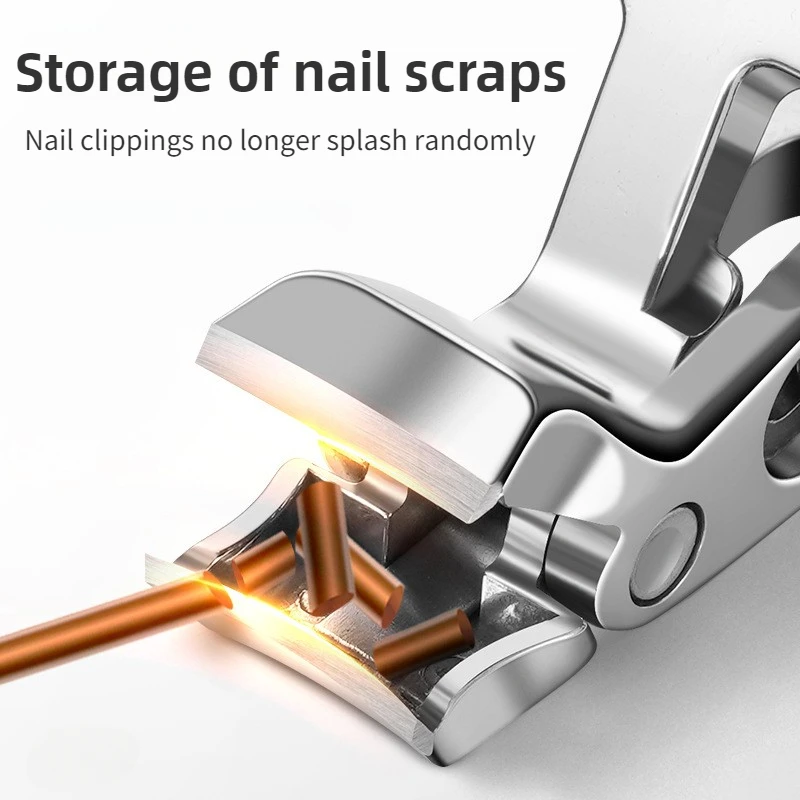 Coupe-ongles en acier inoxydable, mâchoire large robuste pour ongles épais et ongles, résistant aux éclaboussures avec lame de précision
