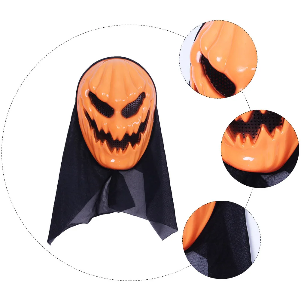 

2 Pcs Pumpkin Mask Head Cover Skull Ghost Makeup Halloween Gauze Full Face Prop