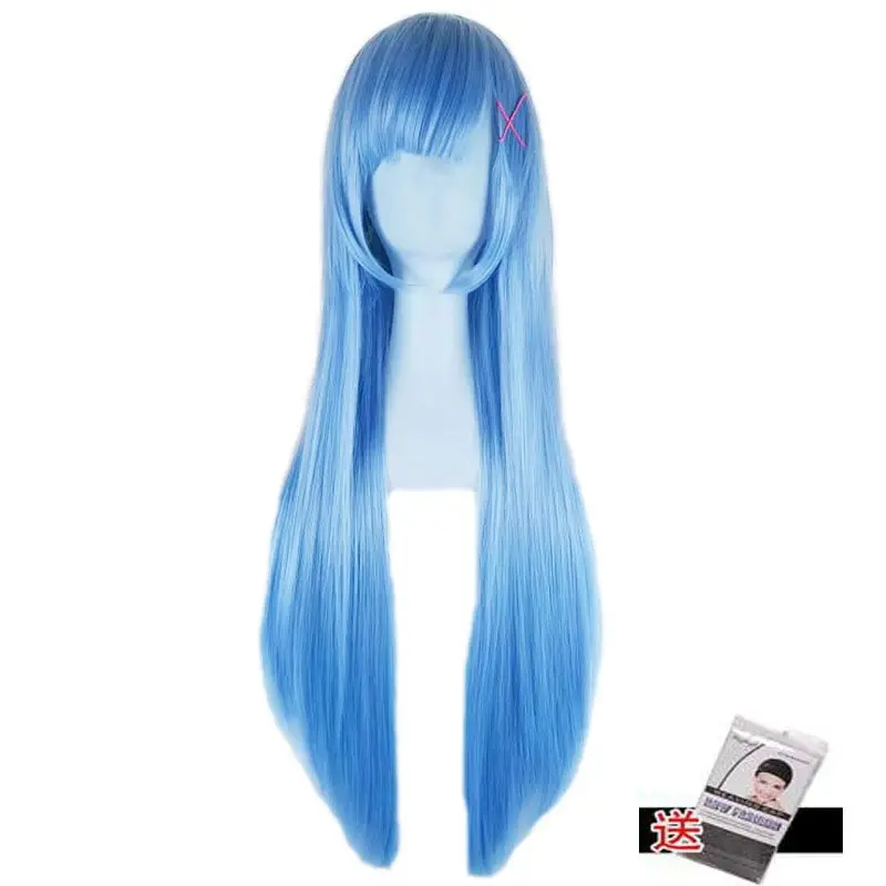Re:Zero kara Hajimeru Isekai Seikatsu 람 & 렘 롱 코스프레 가발 트윈 팩 애니메이션 풀 헤드 가발