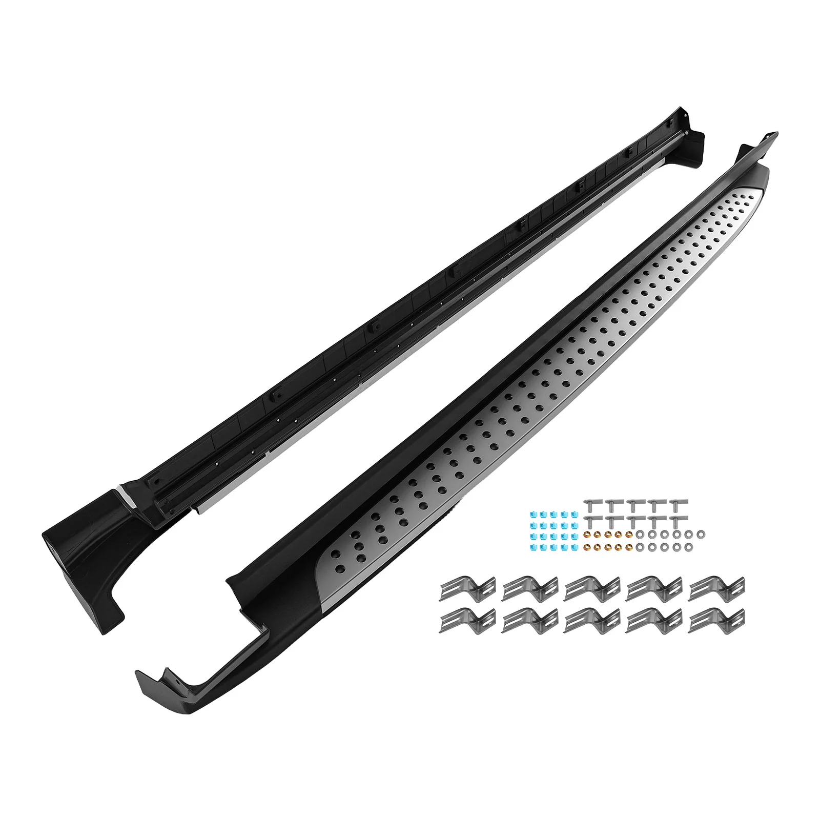 خطوات جانبية لشركة Nerf لسيارة Hyundai Santa Fe 2019-2023 مصنوعة من سبائك الألومنيوم الأسود غير قابلة للانزلاق