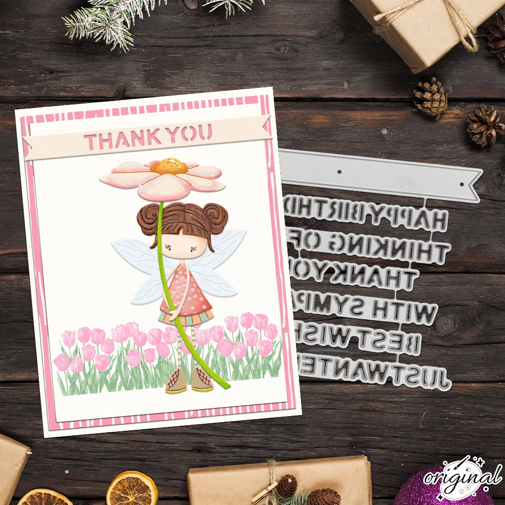 Best Wishes Phrases Cutting Dies DIY Scrapbooking Metal Dies For Card Making Crafts Albums Decor Knife Mold