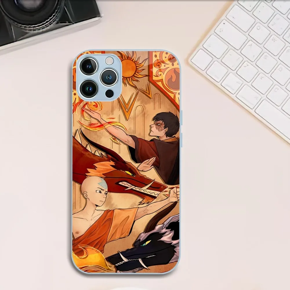 Cartoon Avatar The Last Airbender Phone Case For iphone Tempered Glass 11 14 12 13 Mini Pro Plus X XS MAX XR Cover